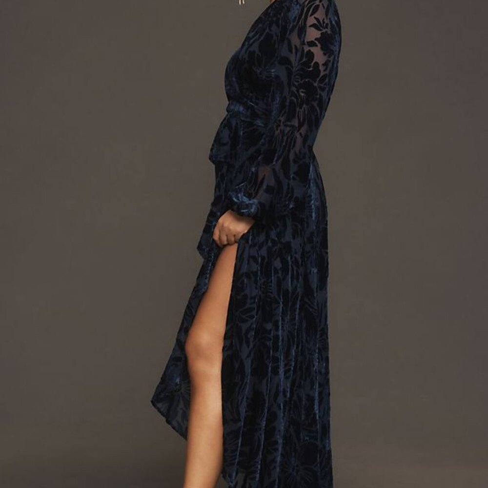 New Anthropologie Hutch Long-Sleeve V-Neck Wrap Midi Dress - Picture 5 of 10